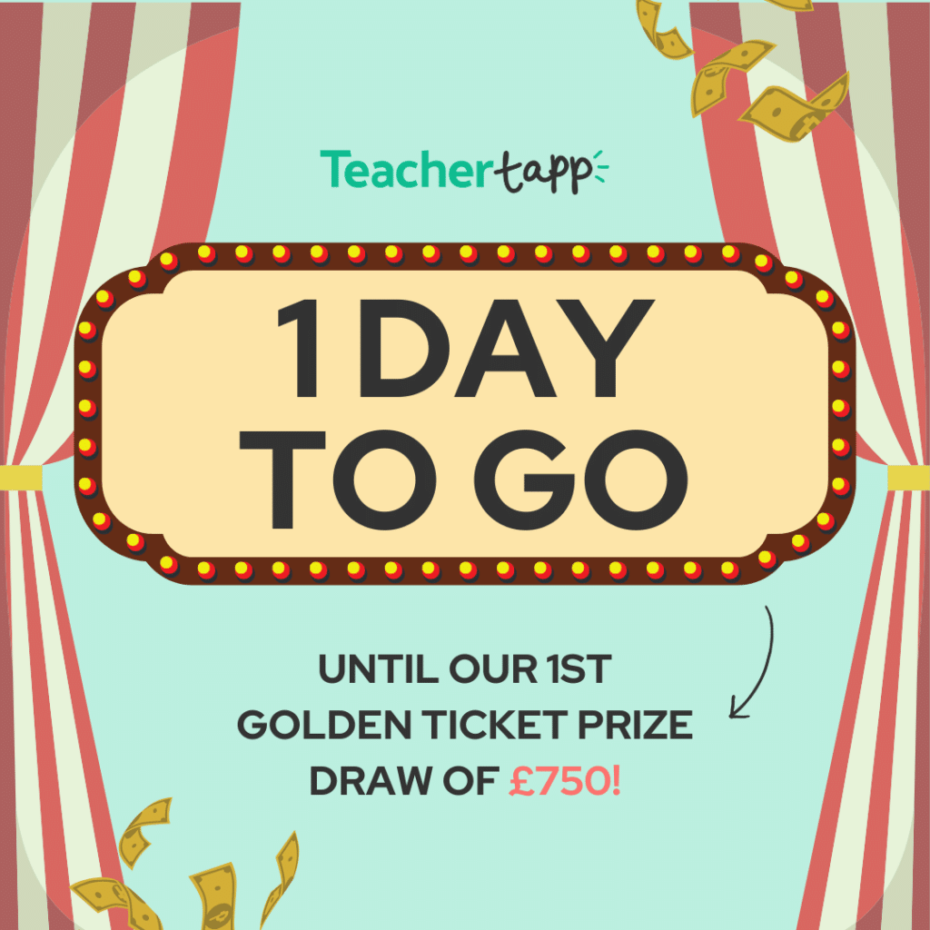 1 day to go on the 1st Golden Ticket prize draw